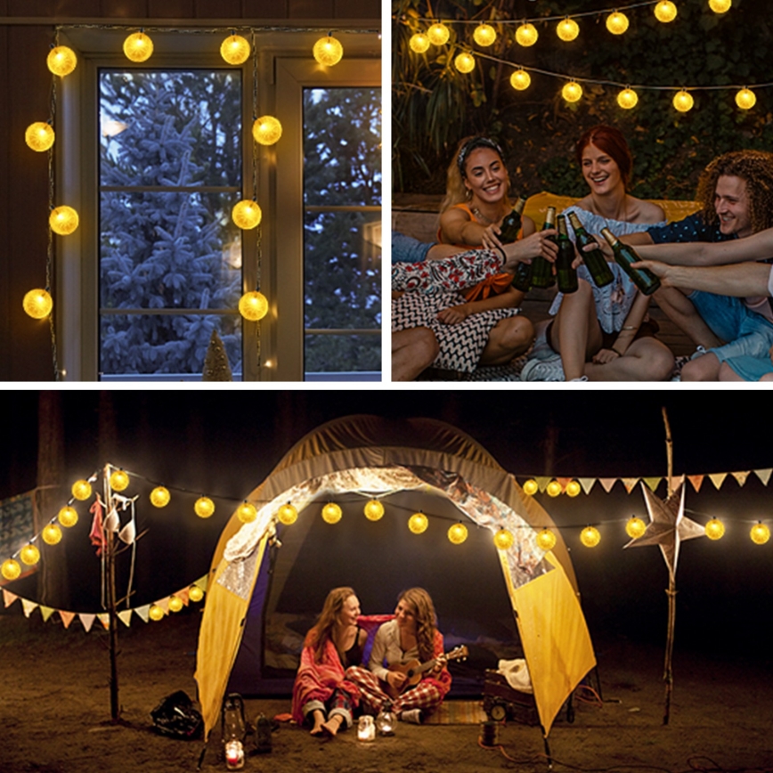Aigostar - LED Aurinkoketju 10xLED/3,8m IP44 lämmin valkoinen
