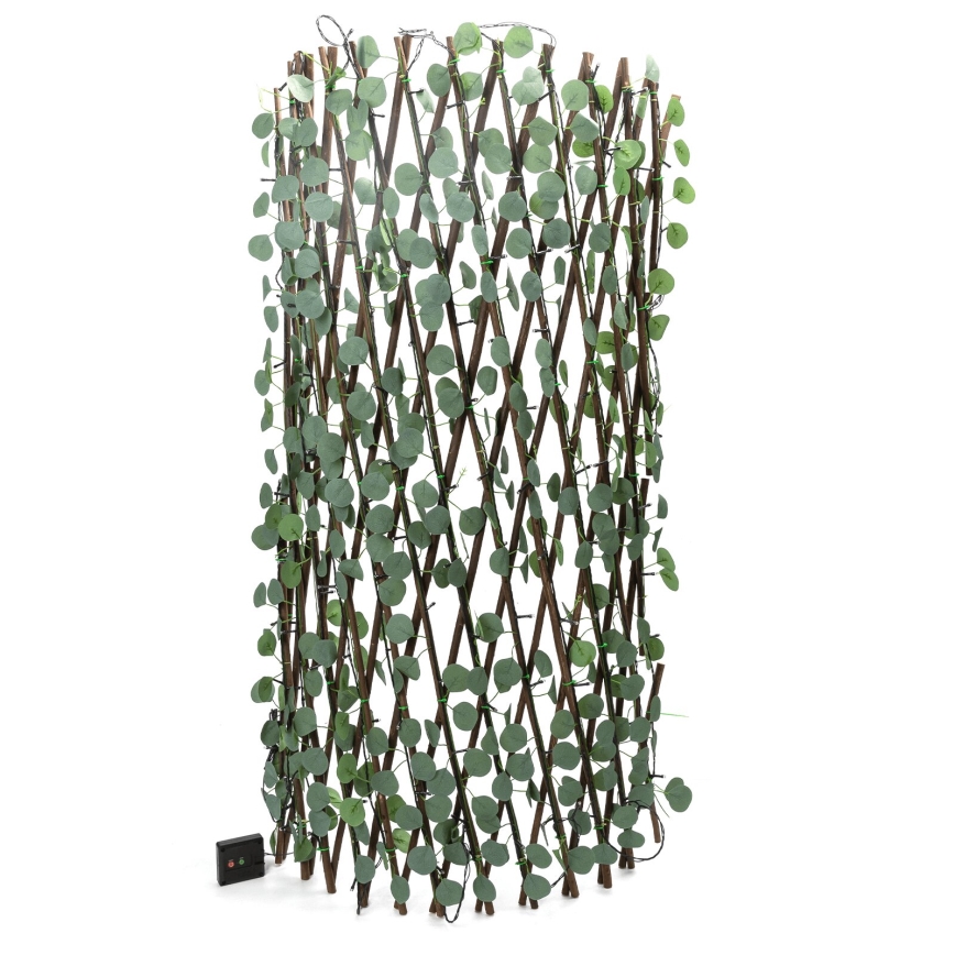 Aigostar - LED-aurinkoketju 148xLED/2x1,2m IP65 lämpimänvalkoinen eukalyptus