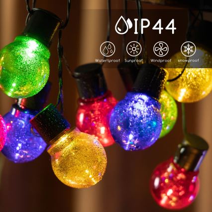 Aigostar - LED Aurinkoketju 20xLED/5,8m IP44 monivärinen