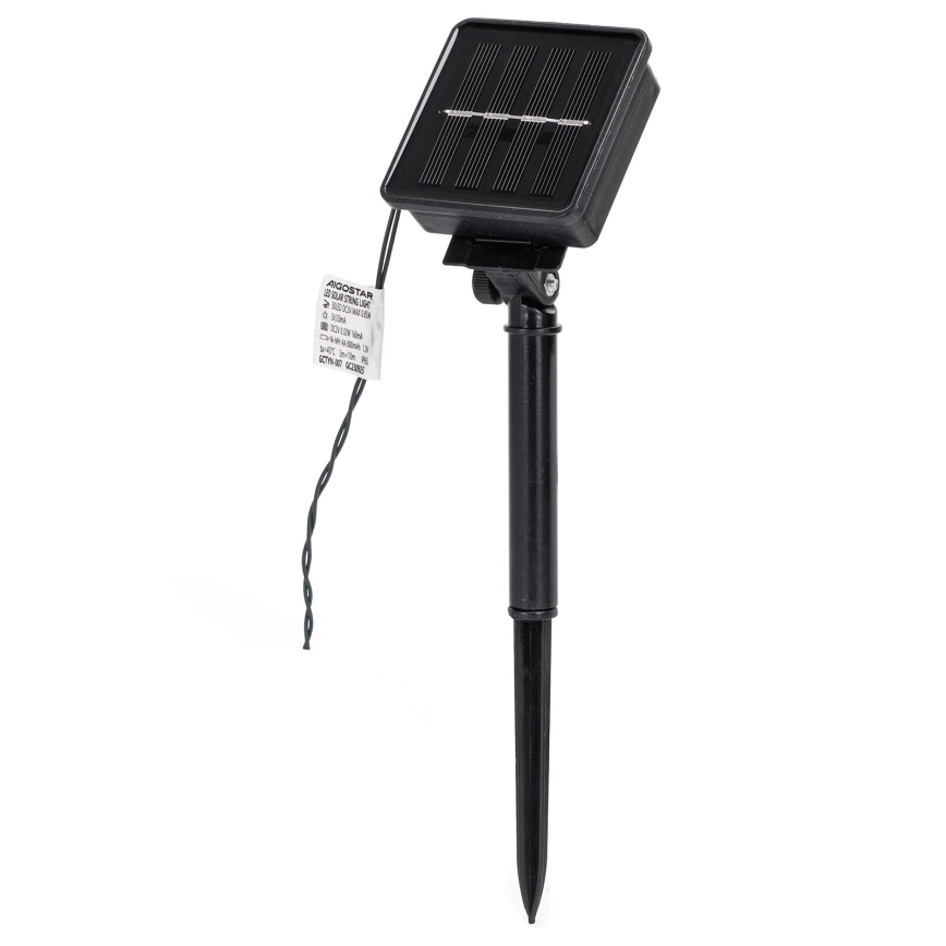 Aigostar - LED aurinkokäyttöinen joulukoristevalosarja 50xLED/8 toimintoa 12m 800mAh IP65 lämmin valkoinen