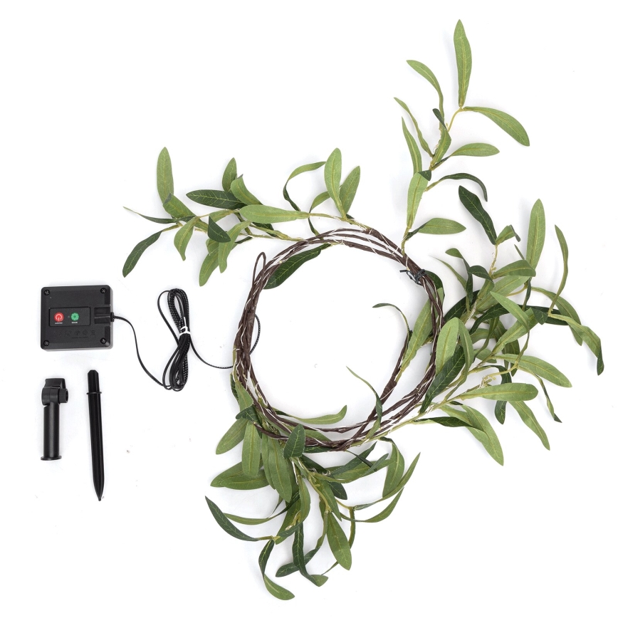 Aigostar - LED-aurinkoketju 60xLED/4m IP65 lämpimänvalkoinen oliivi