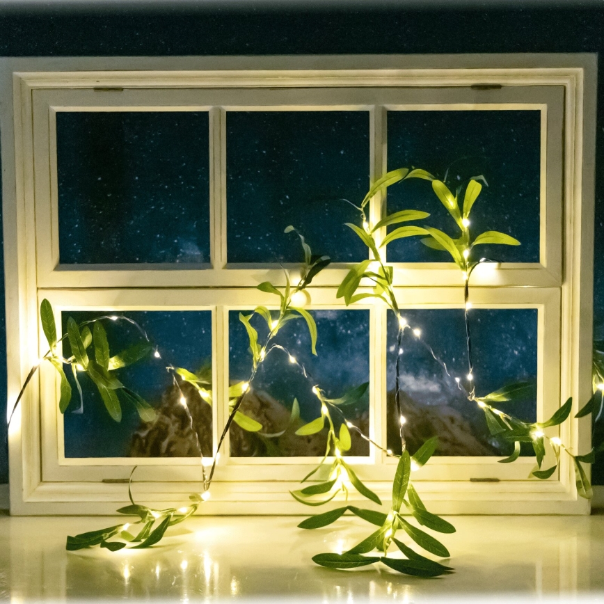 Aigostar - LED-aurinkoketju 60xLED/4m IP65 lämpimänvalkoinen oliivi