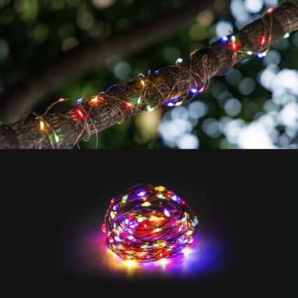 Aigostar - LED-aurinkoketju LED/8 toiminnot 12m 800 mAh IP65 800 mAh monivärinen