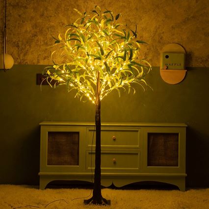Aigostar - LED aurinkokoriste 285xLED/3,8m IP65 1200 mAh lämmin valkoinen oliivi