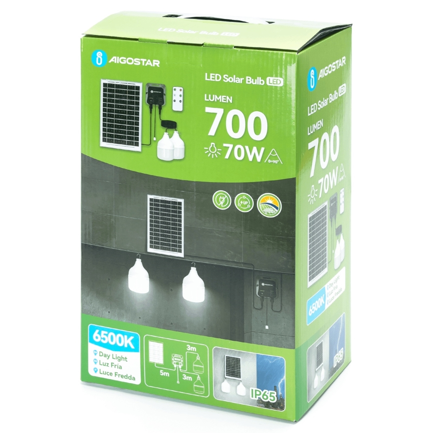Aigostar - LED-aurinkokruunu 2xLED/35W/12V 6000 mAh 6500K halkaisija 10 cm + kauko-ohjaus