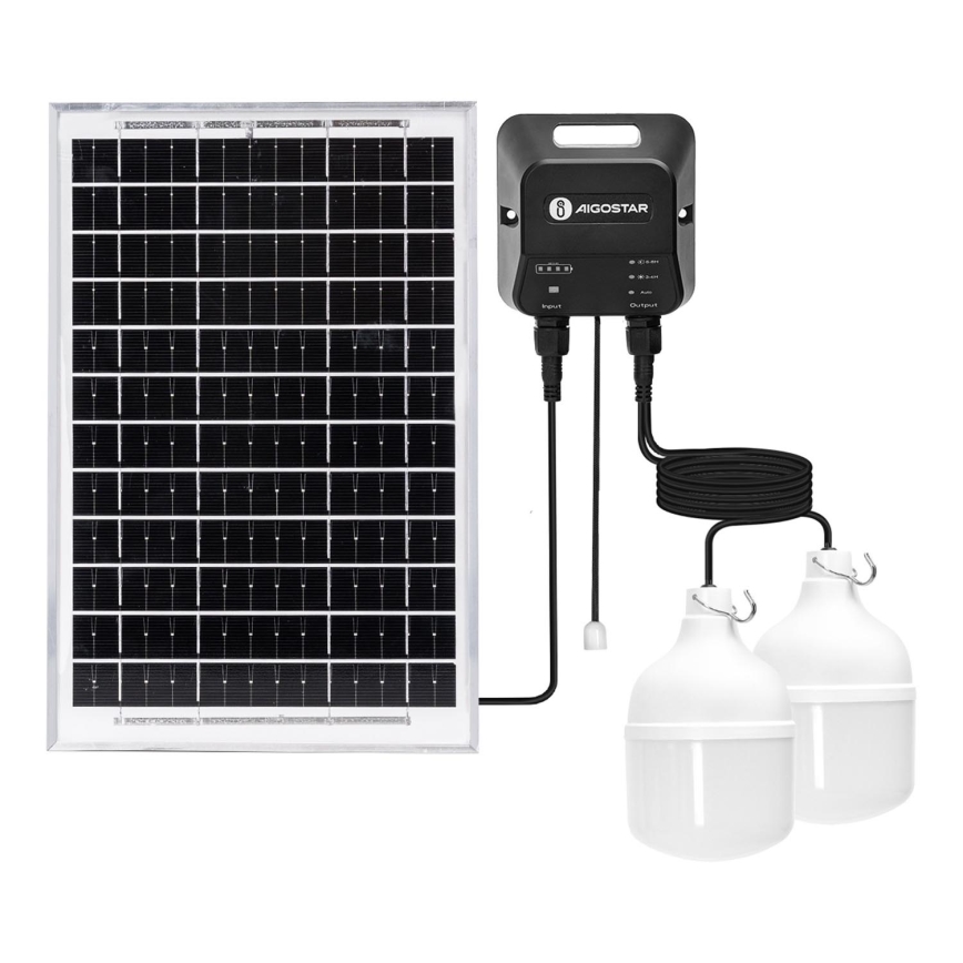 Aigostar - LED-aurinkokruunu 2xLED/35W/12V 6000 mAh 6500K halkaisija 10 cm + kauko-ohjaus
