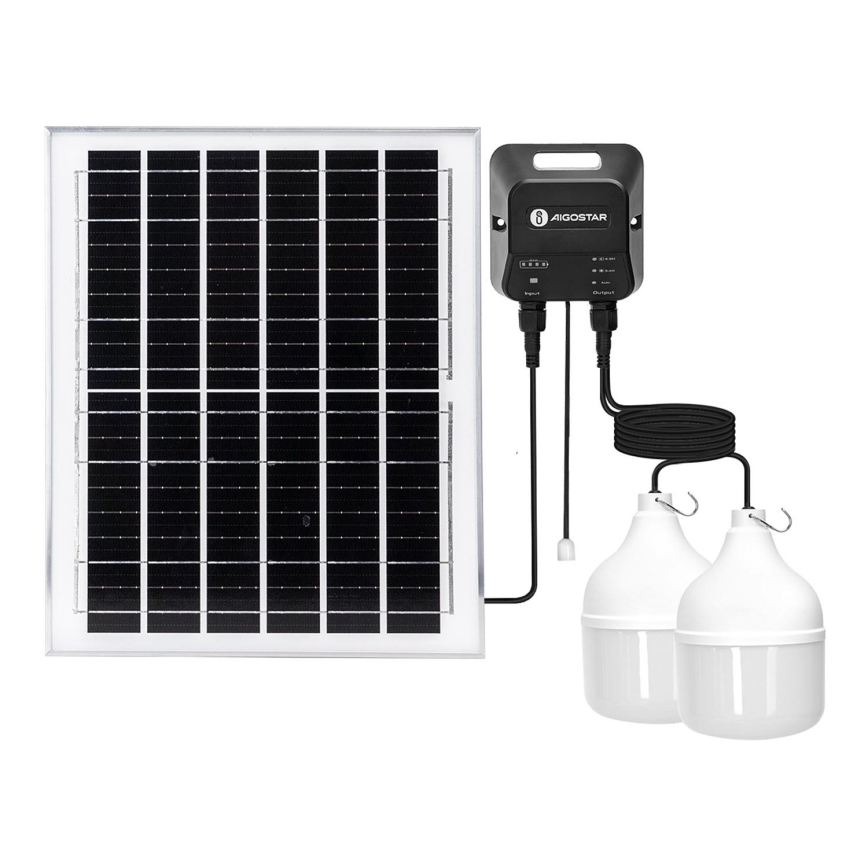 Aigostar - LED-aurinkokruunu 2xLED/70W/12V 12000 mAh 6500K halkaisija 12 cm + kauko-ohjaus