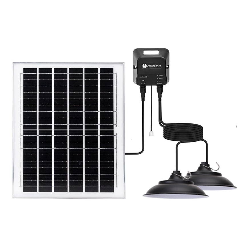 Aigostar - LED-aurinkokruunu 2xLED/70W/12V 12000 mAh 6500K halkaisija 23,5 cm + kauko-ohjaus