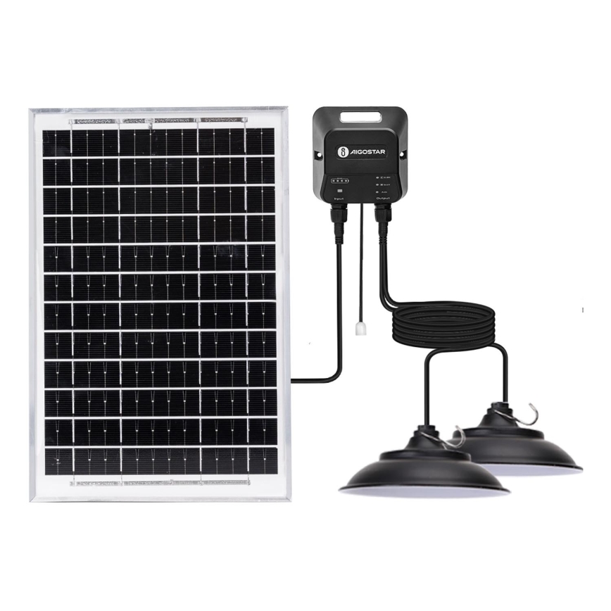 Aigostar - LED-aurinkokruunu anturilla 2xLED/35W/12V 6000 mAh 6500K halkaisija 15 cm + kauko-ohjaus