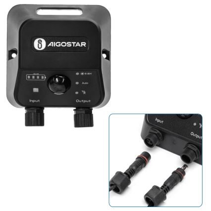 Aigostar - LED-aurinkokruunu anturilla 2xLED/70W/12V 12000 mAh 6500K halkaisija 12 cm + kauko-ohjaus