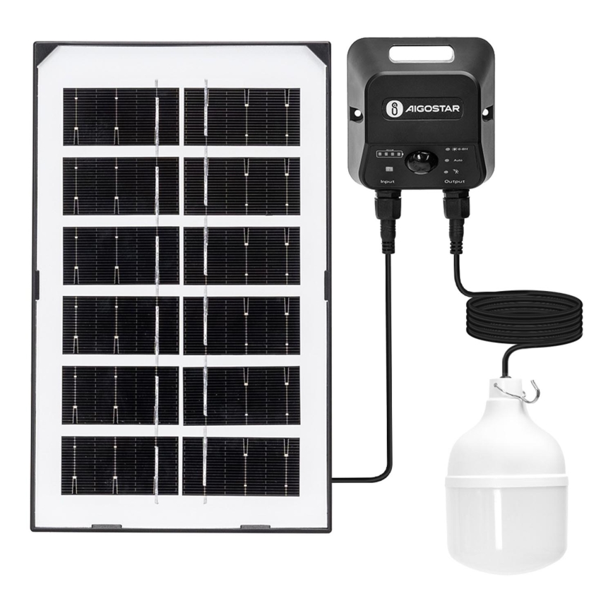 Aigostar - LED-aurinkokruunu anturilla LED/35W/12V 3000 mAh 6500K halkaisija 10 cm + kauko-ohjaus