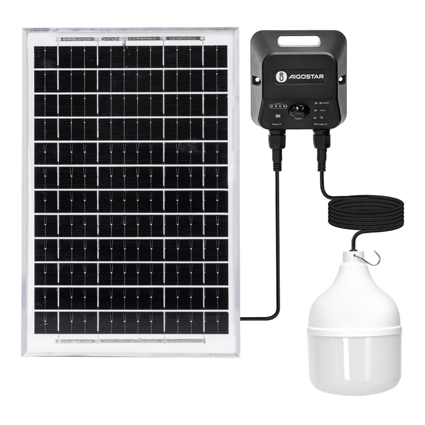 Aigostar - LED-aurinkokruunu anturilla LED/70W/12V 6000 mAh 6500K halkaisija 12 cm + kauko-ohjaus