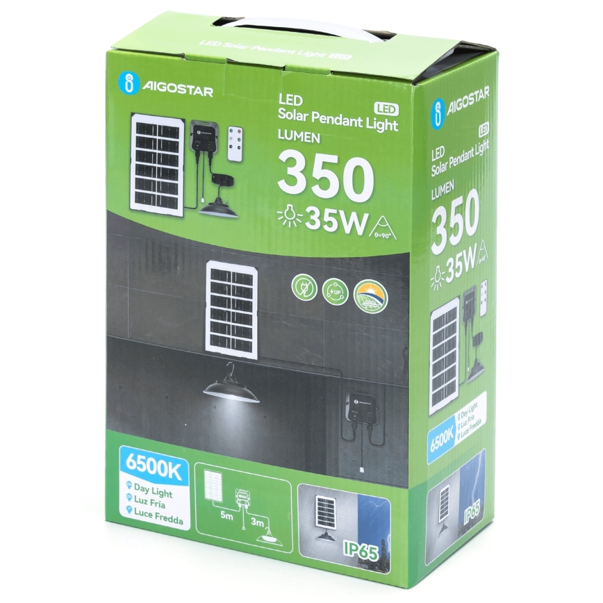 Aigostar - LED-aurinkokruunu LED/35W/12V 3000 mAh 6500K halkaisija 15 cm + kauko-ohjaus