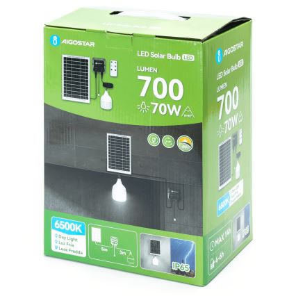 Aigostar - LED-aurinkokruunu LED/70W/12V 6000 mAh 6500K halkaisija 12 cm + kauko-ohjaus