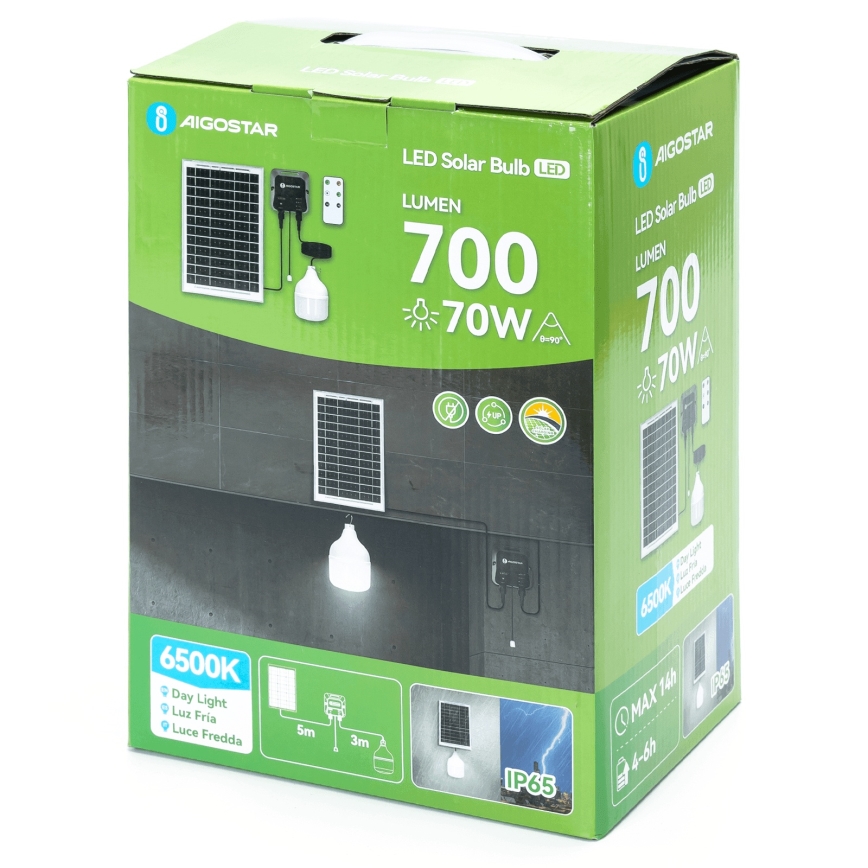 Aigostar - LED-aurinkokruunu LED/70W/12V 6000 mAh 6500K halkaisija 12 cm + kauko-ohjaus
