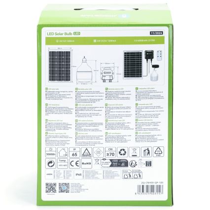 Aigostar - LED-aurinkokruunu LED/70W/12V 6000 mAh 6500K halkaisija 12 cm + kauko-ohjaus