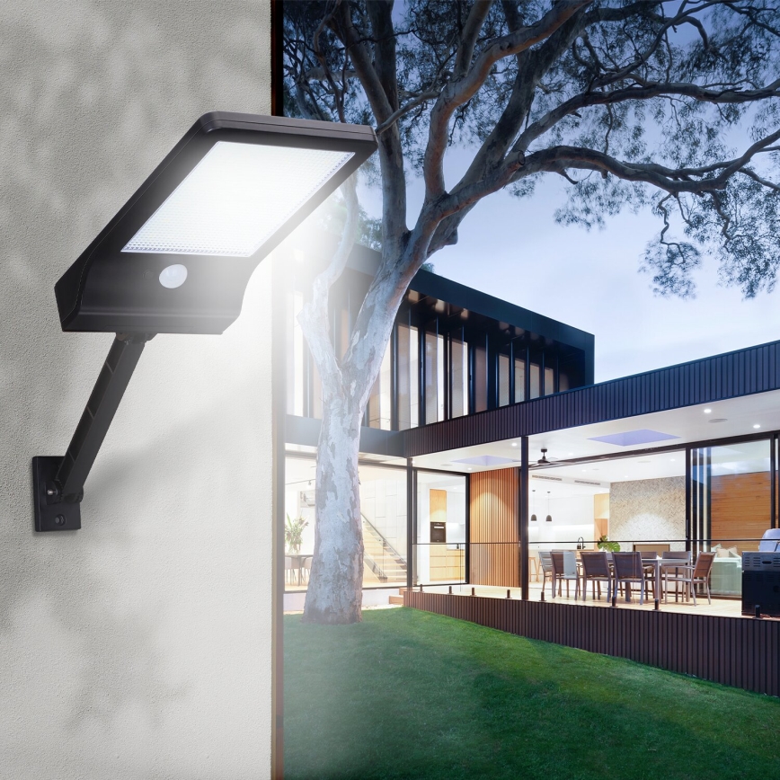 Aigostar - LED Aurinkokennokatuvalo anturilla LED/3W/3,7V1800 mAh IP44 3000/4000/5000K + kauko-ohjaus