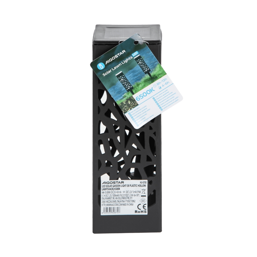 Aigostar - LED-aurinkolamppu LED/0,006W/1,2V 28,5cm musta 6500K  IP44