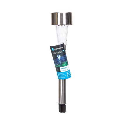 Aigostar - LED-aurinkolamppu LED/0,006W/1,2V 29,5 cm mattakromi 6500K IP44