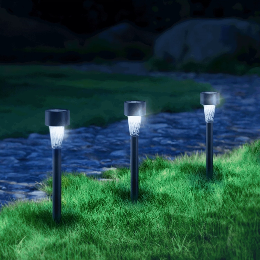 Aigostar - LED-aurinkolamppu LED/0,006W/1,2V 40 mAh 29,5 cm musta 6500K IP44