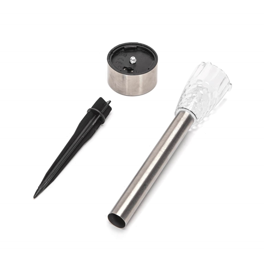 Aigostar - LED-aurinkolamppu LED/0,006W/1,2V 29,7 cm mattakromi 6500K IP44