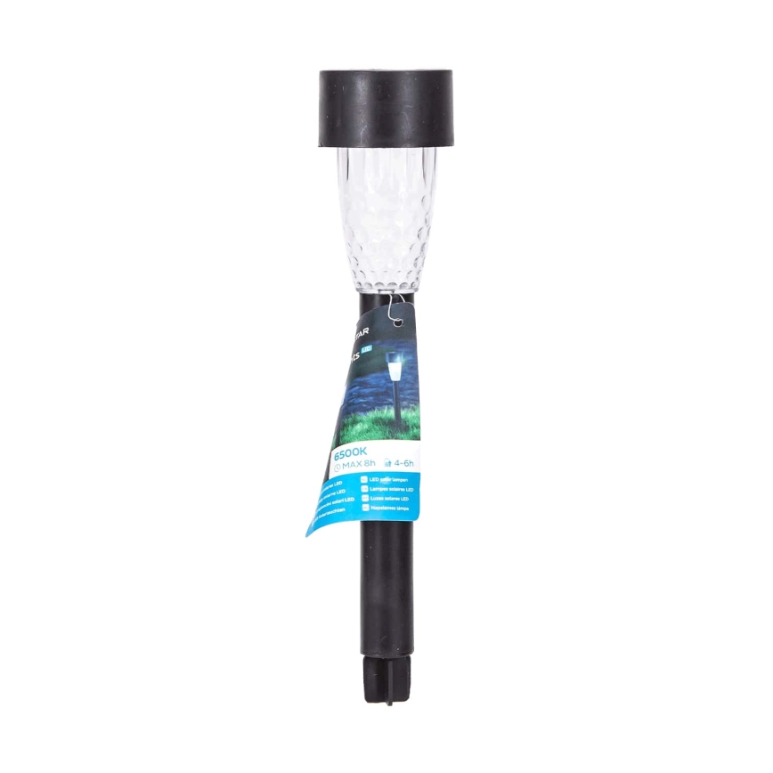 Aigostar - LED-aurinkolamppu LED/0,006W/1,2V 29,7 cm musta 6500K IP44