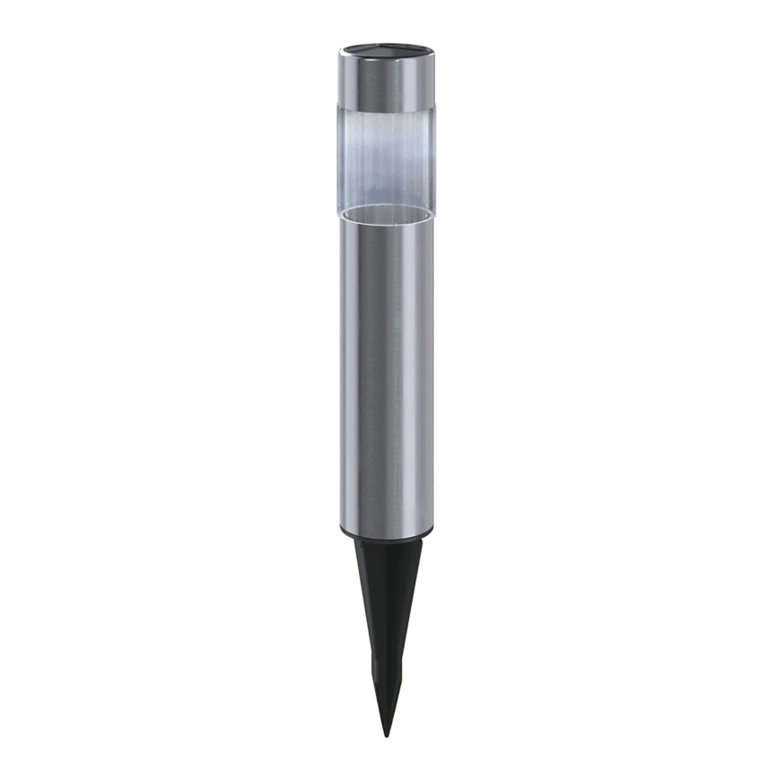 Aigostar - LED-aurinkolamppu LED/0,006W/1,2V 31,5 cm 100 mAh mattakromi 6500K IP44