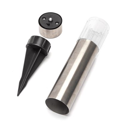Aigostar - LED-aurinkolamppu LED/0,006W/1,2V 31,5 cm 100 mAh mattakromi 6500K IP44