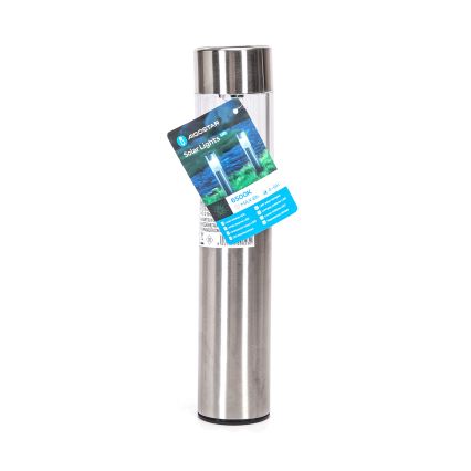 Aigostar - LED-aurinkolamppu LED/0,006W/1,2V 31,5 cm 100 mAh mattakromi 6500K IP44