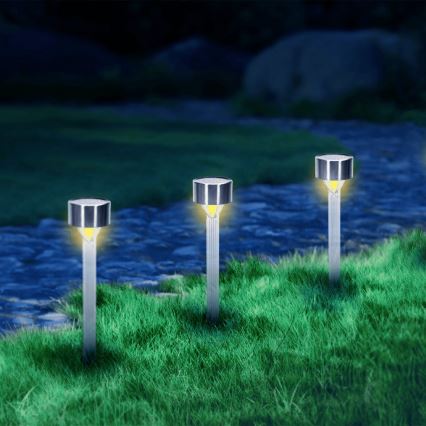 Aigostar - LED-aurinkolamppu LED/0,006W/1,2V 32cm mattakromi 2700K IP44