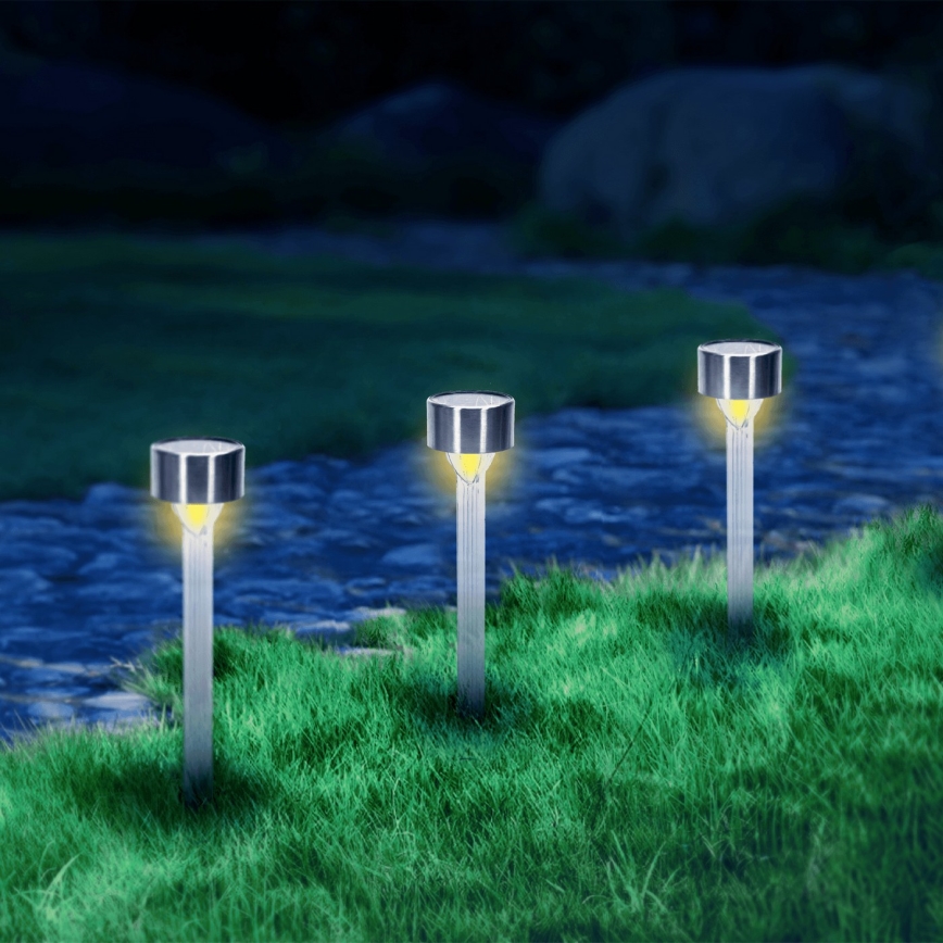 Aigostar - LED-aurinkolamppu LED/0,006W/1,2V 32cm mattakromi 2700K IP44