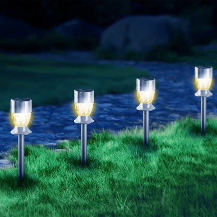 Aigostar - LED-aurinkolamppu LED/0,006W/1,2V 35,5cm mattakromi 2700K IP44