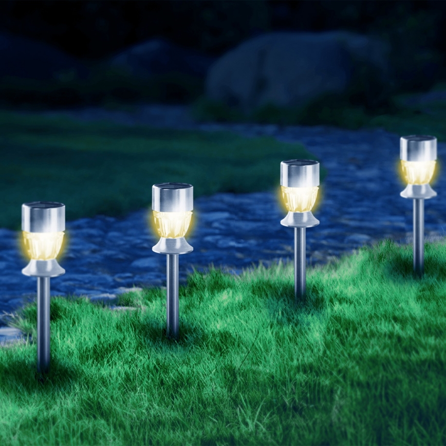 Aigostar - LED-aurinkolamppu LED/0,006W/1,2V 35,5cm mattakromi 2700K IP44