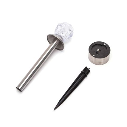 Aigostar - LED-aurinkolamppu LED/0,006W/1,2V 35,5cm mattakromi 2700K IP44