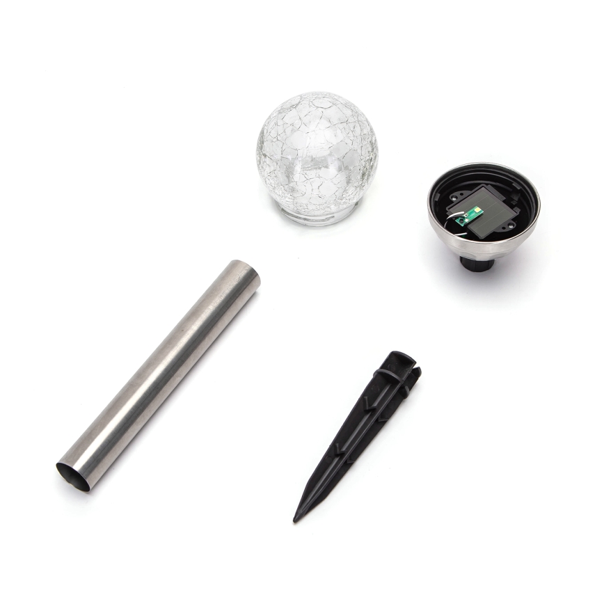 Aigostar - LED-aurinkolamppu LED/0,006W/1,2V 37,8cm mattakromi 6500K IP44