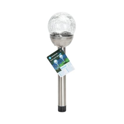Aigostar - LED-aurinkolamppu LED/0,006W/1,2V 37,8cm mattakromi 6500K IP44
