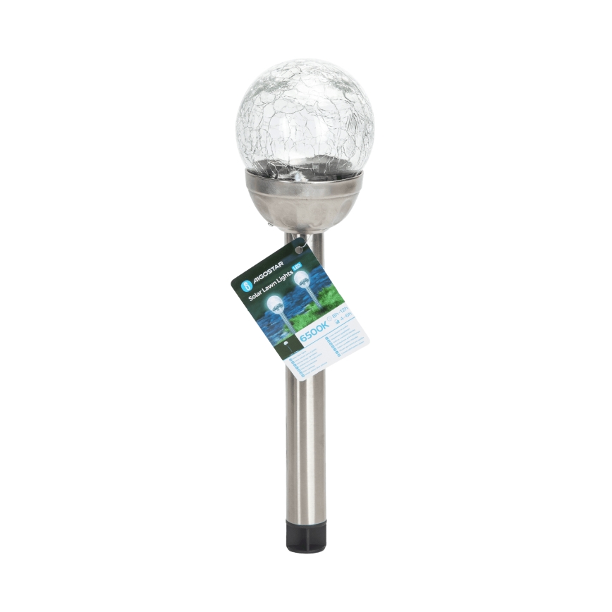 Aigostar - LED-aurinkolamppu LED/0,006W/1,2V 37,8cm mattakromi 6500K IP44