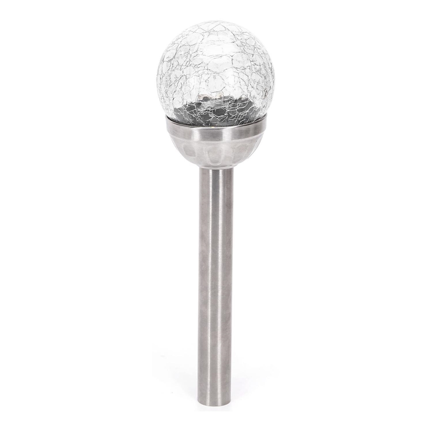 Aigostar - LED-aurinkolamppu LED/0,006W/1,2V 37,8cm mattakromi 6500K IP44