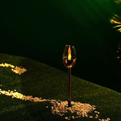 Aigostar - LED-aurinkolamppu LED/0,006W/1,2V 38,2cm mattakromi 2700K IP44 40 mAh