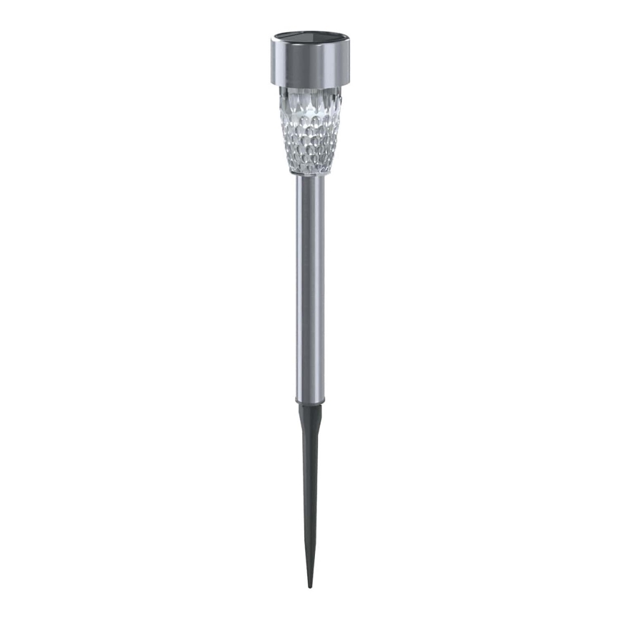 Aigostar - LED-aurinkolamppu LED/0,006W/1,2V 40 mAh 29,7 cm mattakromi 6500K IP44