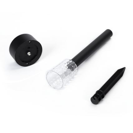 Aigostar - LED-aurinkolamppu LED/0,06W/2V 32,7 cm 6500K IP44 600 mAh musta