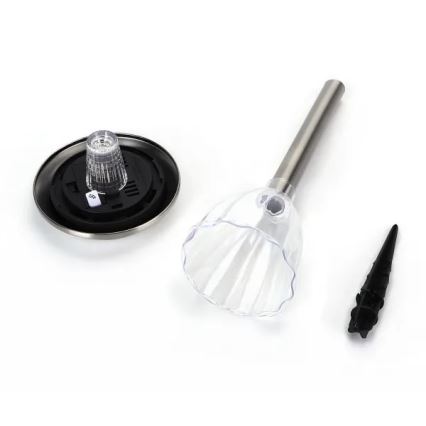 Aigostar - LED-aurinkolamppu LED/0,08W/2V 30,4 cm 6500K IP44 mattakromi