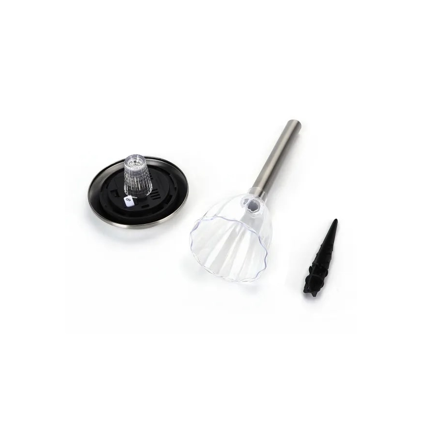 Aigostar - LED-aurinkolamppu LED/0,08W/2V 30,4 cm 6500K IP44 mattakromi