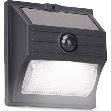 Aigostar - LED Aurinkopaneelivalaisin liiketunnistimella LED/3,7V 6500K 500 mAh IP65 musta