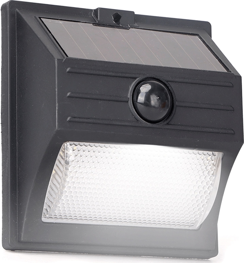 Aigostar - LED-aurinkovalaisin anturilla LED/3,7V 6500K 500 mAh IP65 musta