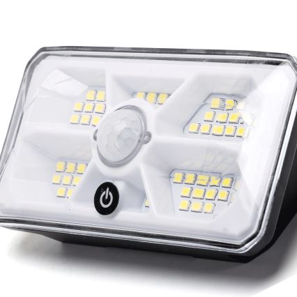 Aigostar - LED-aurinkovalaisin tunnistimella LED/3,7V 6500K 500 mAh IP65 musta