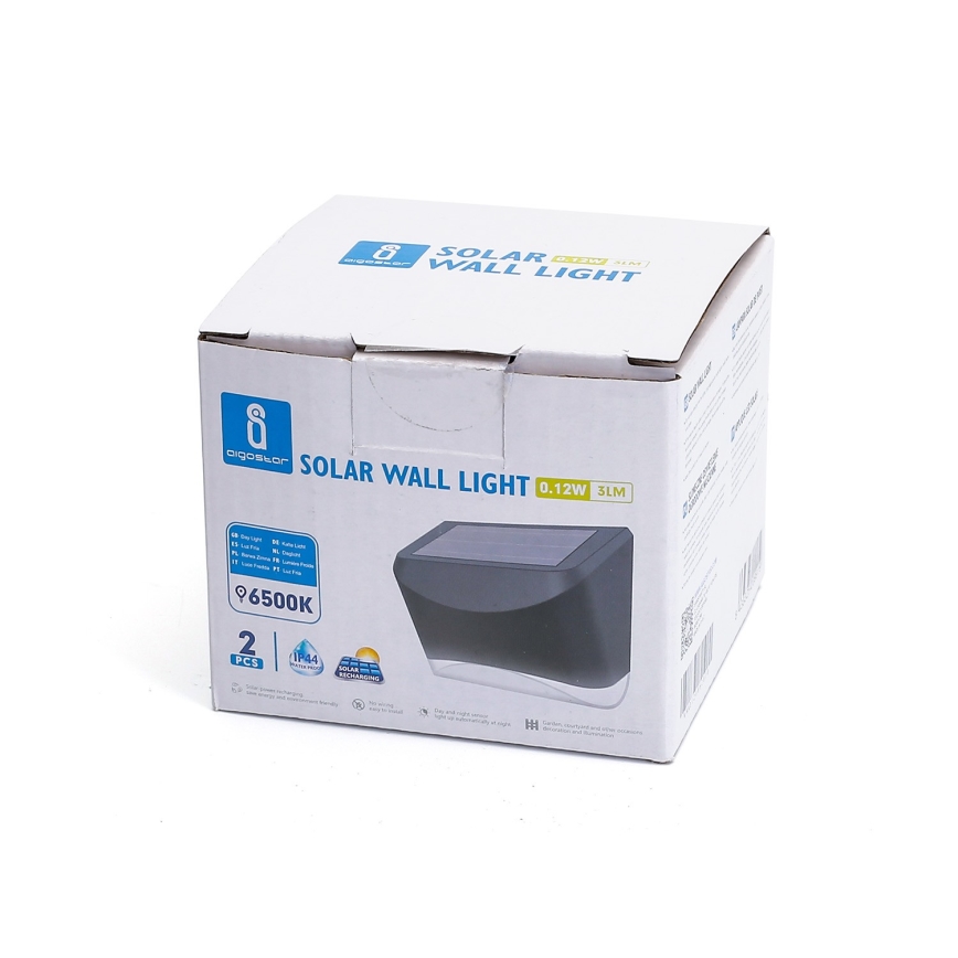 Aigostar - LED aurinkovalaisin hämärätunnistimella LED/0,12W/2V IP44