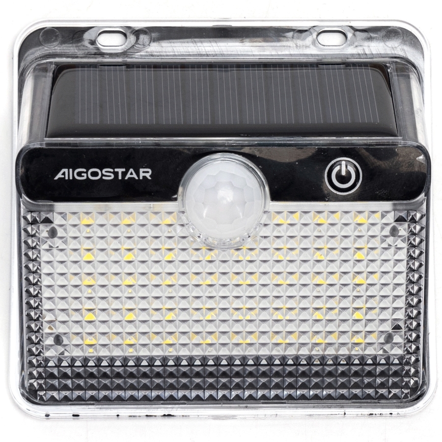 Aigostar - LED-aurinkovalaisin tunnistimella LED/3,7V 6500K 1200 mAh IP65 musta