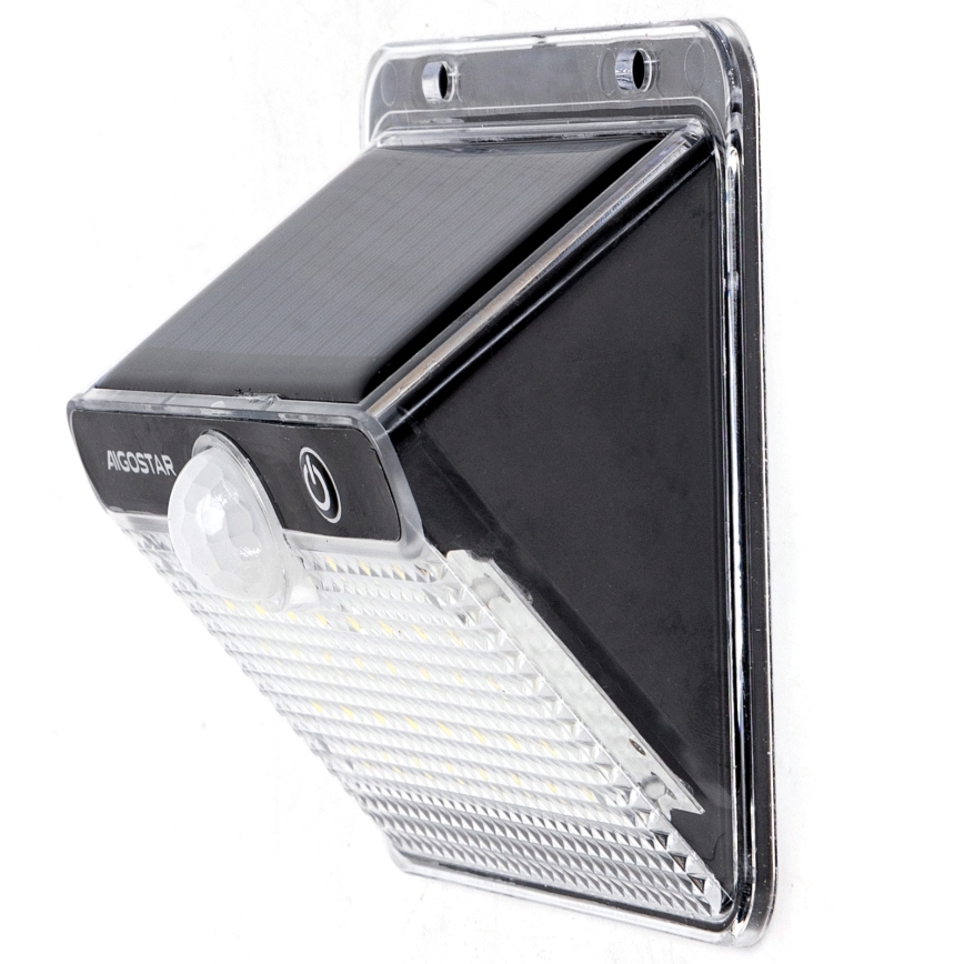 Aigostar - LED-aurinkovalaisin tunnistimella LED/3,7V 6500K 1200 mAh IP65 musta