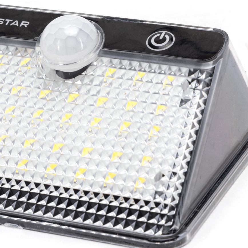Aigostar - LED-aurinkovalaisin tunnistimella LED/3,7V 6500K 1200 mAh IP65 musta